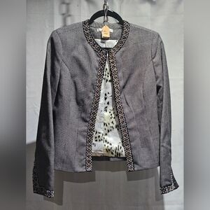 Women's Blazer Size 8 Beaded Trim Jacket